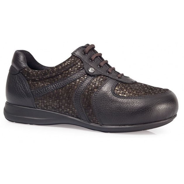 SCHUHE CALZAMEDI DIABETISCHE ELASTISCHE SCHAUFEL W MARRON
