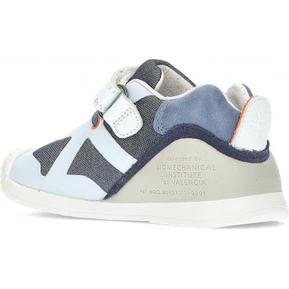 SNEAKERS BÉBÉ GARÇON BIOMÉCANIQUE 222131 BLEU ET BLANC AZUL_BLANCO