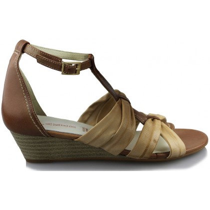 PAKER covered heel sandal  MARRON