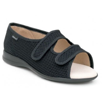 CALZAMEDI open velcro orthopedic sandal NEGRO