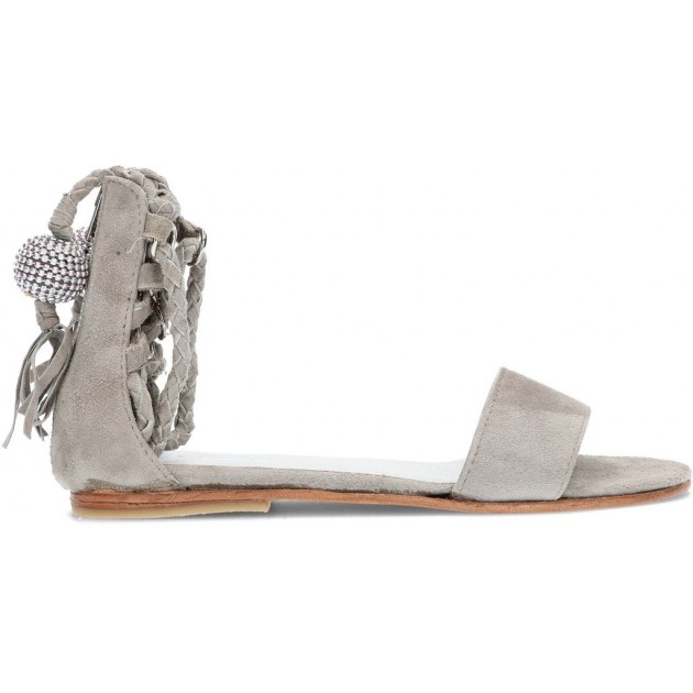 OCA LOCA nubuck leather sandal for girls GRIS OCA LOCA nubuck leather sandal for girls GRIS
