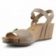 INTERBIOS W comfortable wedge sandals BEIGE