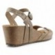 INTERBIOS W comfortable wedge sandals BEIGE