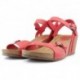 INTERBIOS W comfortable wedge sandals ROJO