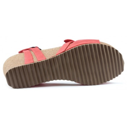 INTERBIOS W comfortable wedge sandals ROJO