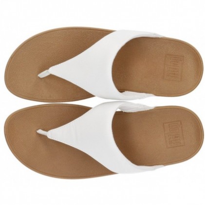 FITFLOP SANDALS LULU LEATHER TOEPOST WHITE
