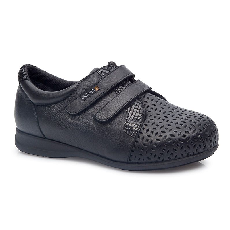 CALZAMEDI DOUBLE COMFORTABLE VELCRO SHOE NEGRO