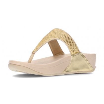 LULU CRYSTAL EMBELLISHED FITFLOP SANDALS PLATINO