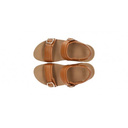 FITFLOP LULU ADJUSTABLE BACK-STRAP SANDALS TAN
