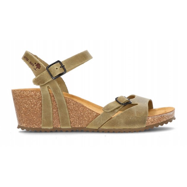 INTERBIOS W comfortable wedge sandals KAKI INTERBIOS W comfortable wedge sandals KAKI