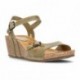 INTERBIOS W comfortable wedge sandals KAKI