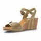 INTERBIOS W comfortable wedge sandals KAKI