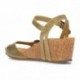 INTERBIOS W comfortable wedge sandals KAKI