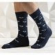 LONG FLOWERY SOCKS CA0009 NAVY