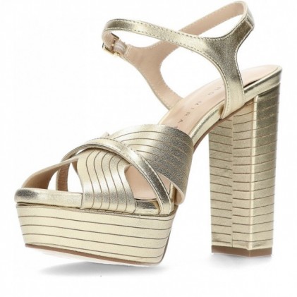 SANDALI CON TACCO BY PEDRO MIRALLES 13352 PLATINO