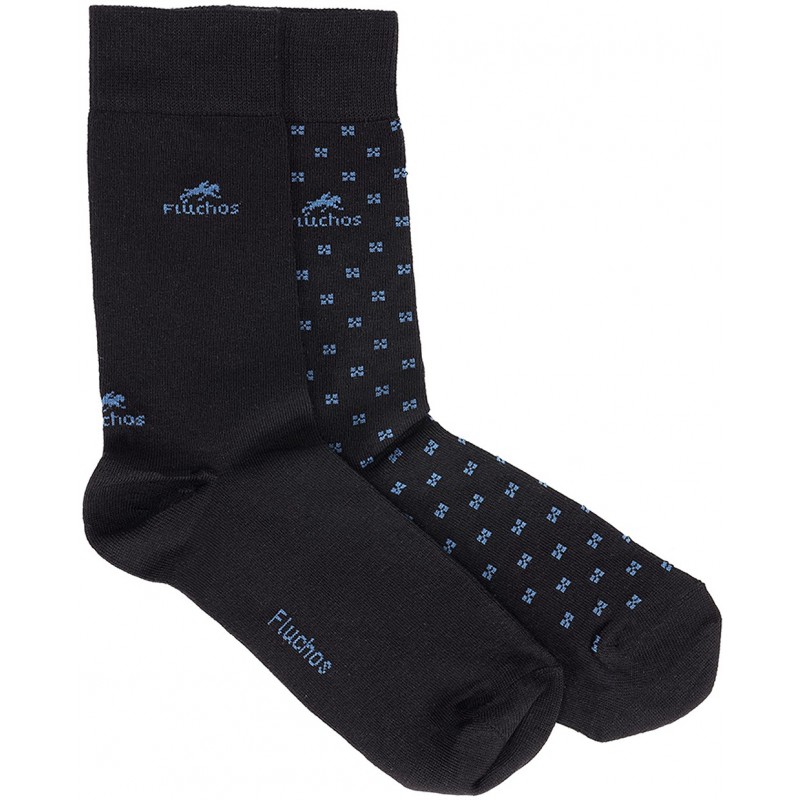 CALZA LUNGA A FIORI CA0009 NAVY_BLACK