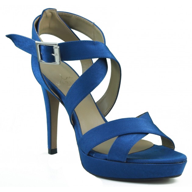 MARIAN ZAPATO DE FIESTA CON TIRAS Y HEBILLA MUJER AZUL