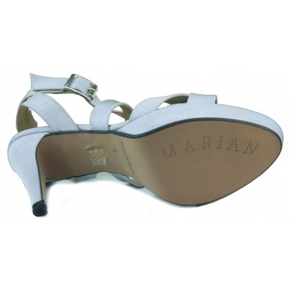 MARIAN ZAPATO DE FIESTA CON TIRAS Y HEBILLA MUJER  PLATA