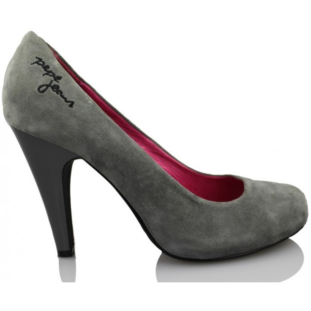 PEPE JEANS HI HEEL COURT SHOE GRIS