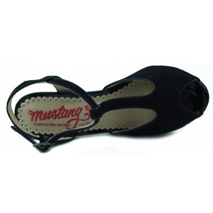 MUSTANG AFELPADO ZAPATO TACON MUJER  NEGRO