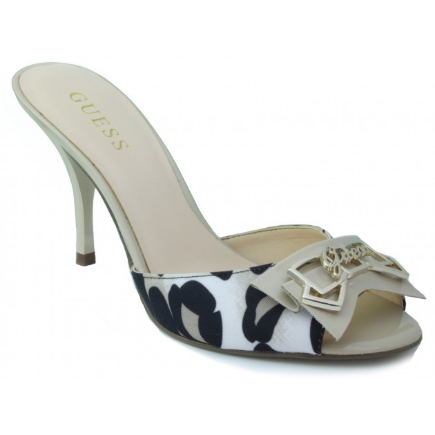 GUESS ZUECO LEOPARDO MUJER TACON BEIGE