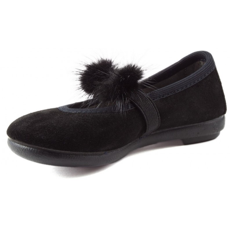 VULLADI BALLERINA'S KUNNEN SUDE POMPOMS SPLITTEN 1405  NEGRO