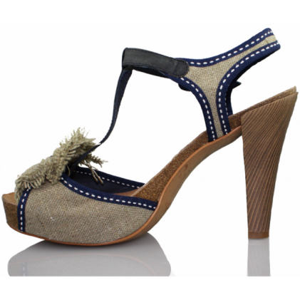 VIENTY BIO LAZO NATURAL CINTAS AZUL  BEIG