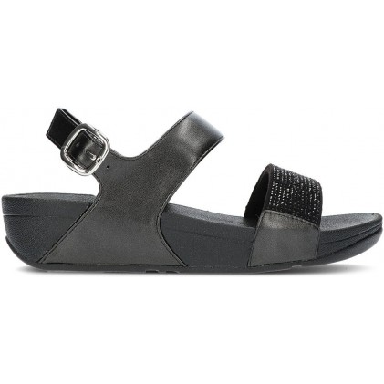 FITFLOP SANDALEN LULU CRYSTAL BACK-BAND  NEGRO