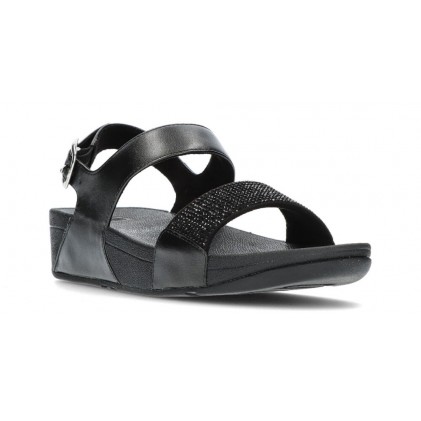 FITFLOP SANDALEN LULU CRYSTAL BACK-BAND  NEGRO