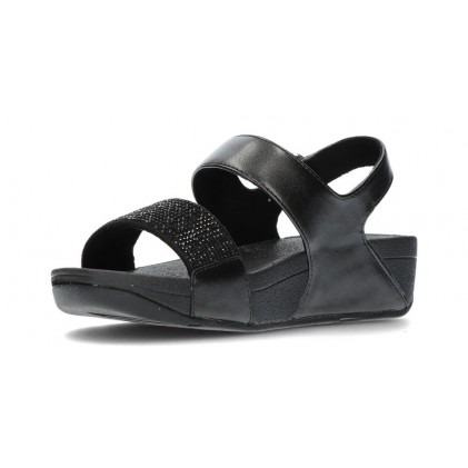 FITFLOP SANDALEN LULU CRYSTAL BACK-BAND  NEGRO