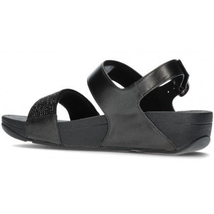 FITFLOP SANDALEN LULU CRYSTAL BACK-BAND  NEGRO