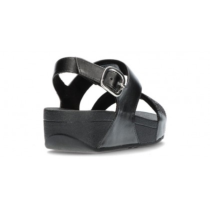 FITFLOP SANDALEN LULU CRYSTAL BACK-BAND  NEGRO