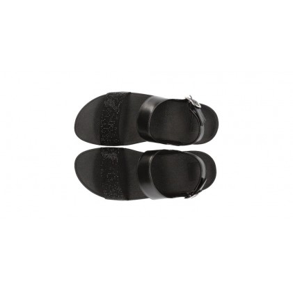 FITFLOP SANDALEN LULU CRYSTAL BACK-BAND  NEGRO