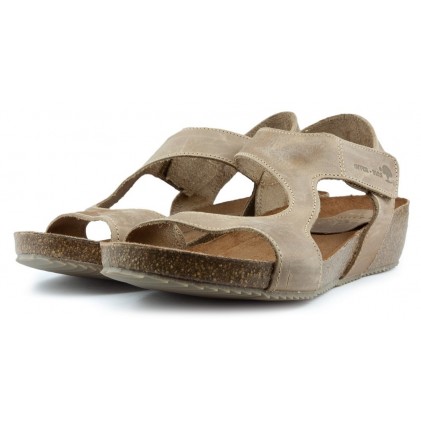 INTERBIOS Comfortabele half-sleehaksandalen  BEIGE