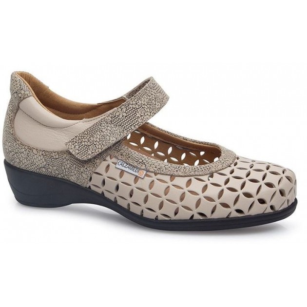 CALZAMEDI VIERKANTE VROUWEN MANOLETINAS BEIGE CALZAMEDI VIERKANTE VROUWEN MANOLETINAS BEIGE
