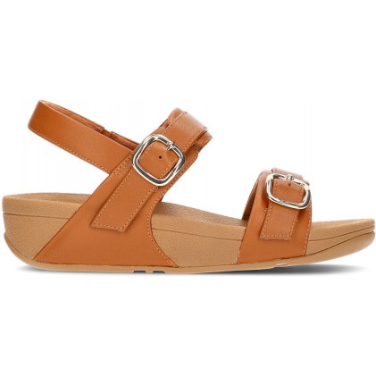 FITFLOP LULU VERSTELBARE SANDALEN MET RUGBANDEN  TAN