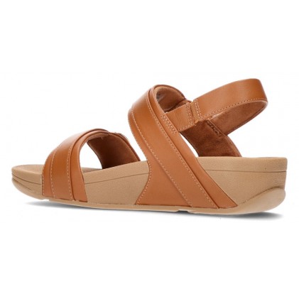FITFLOP LULU VERSTELBARE SANDALEN MET RUGBANDEN  TAN