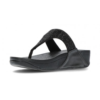 SANDÁLIAS FITFLOP ENFEITADAS COM CRISTAL LULU BLACK